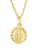dazzling Virgin Mary gold baby necklace